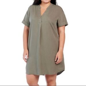 H&M Viscose Tunic Green Midi Dress Size Medium